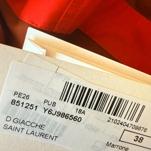 SAINT LAURENT JACKET IN COTTON COGNAC - Picture 8 of 17